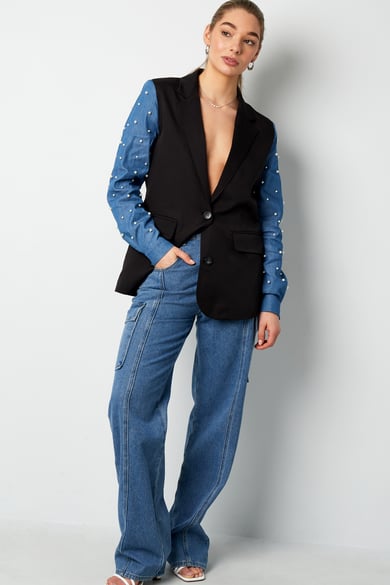 Blazer denim e abbagliamento - Nero h5 Immagine5